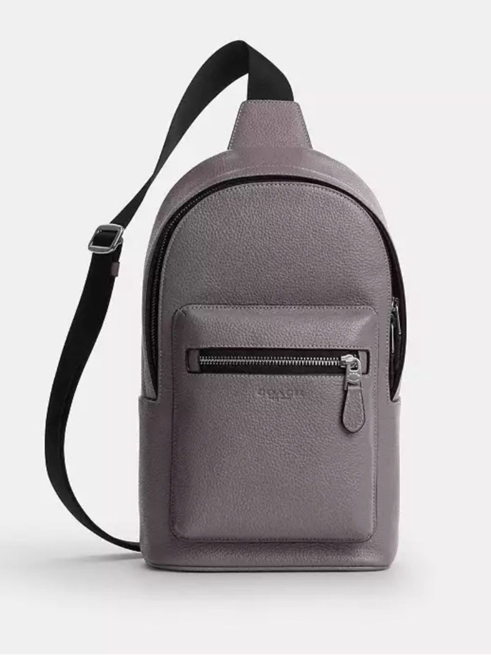 Coach Men’s Leather Sling Bag - Slate Gray